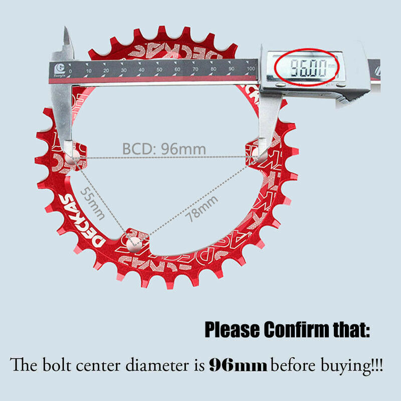 DECKAS-platos y bielas redondos asimétricos para bicicleta de montaña, 96BCD, 40T, 42T, 44T, 46T, 48T, 50T, corona, compatible con M6000, M7000, M4100, M5100