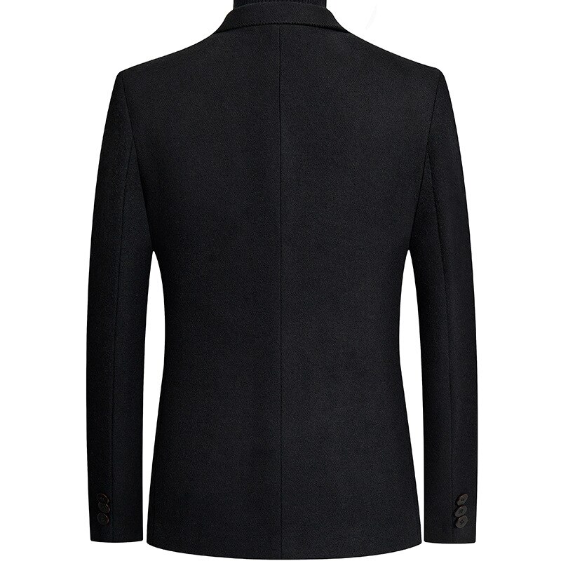 Business Casual Mens Wool Blends Suit Jacket Men Spring Autumn Warm Tops Wooled Suit Jacket Office Coat