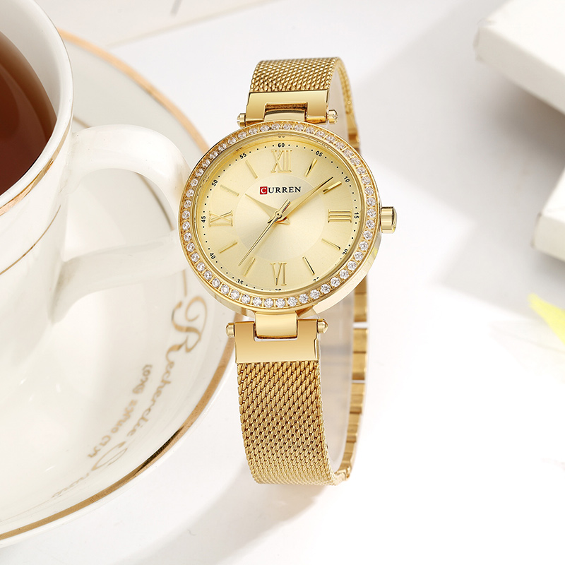 Curren roségouden horloge dameshorloges dameshorloges roestvrij staal dameshorloges armbandhorloges vrouwelijke relogio feminino montre femme 9011