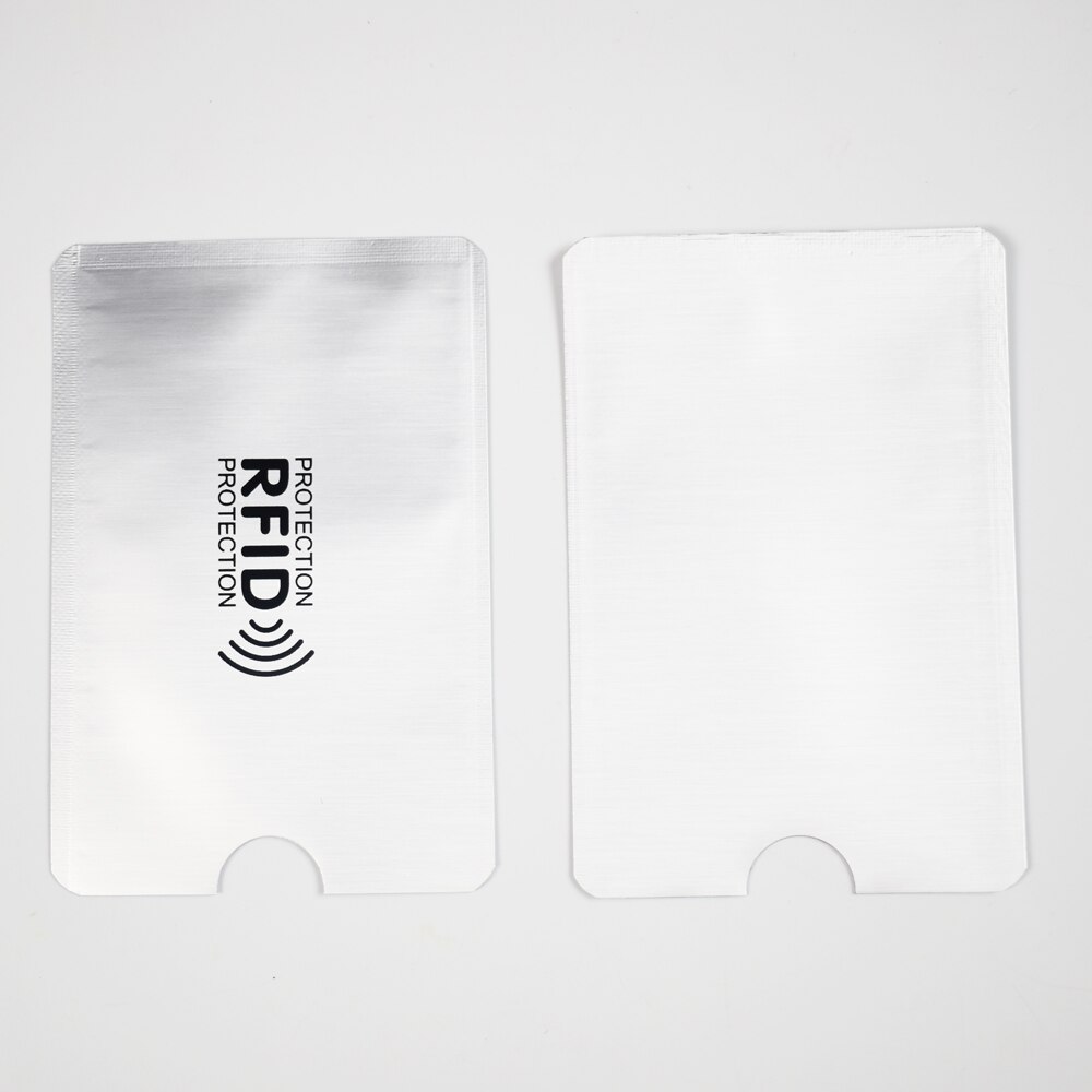 15 pcssmart anti-tyveri rfid-pung, der spærrer kortbeskyttelseshylster for at forhindre uautoriseret scanning af aluminiumskortholder: Sølv
