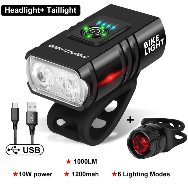 Linterna de ciclismo para bicicleta, luces para bicicleta, luz LED frontal y trasera recargable, iluminación para bicicleta de montaña: Amarillo claro