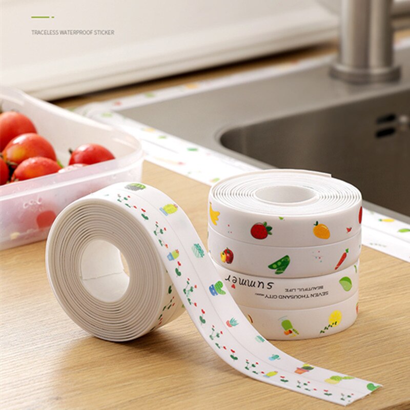 3.2mx38mm Anti-mildew kitchen Paste Sink Groove Gas Stove Toilet For Corner Gap Waterproof Stickers Bathroom Sticker PVC Tape