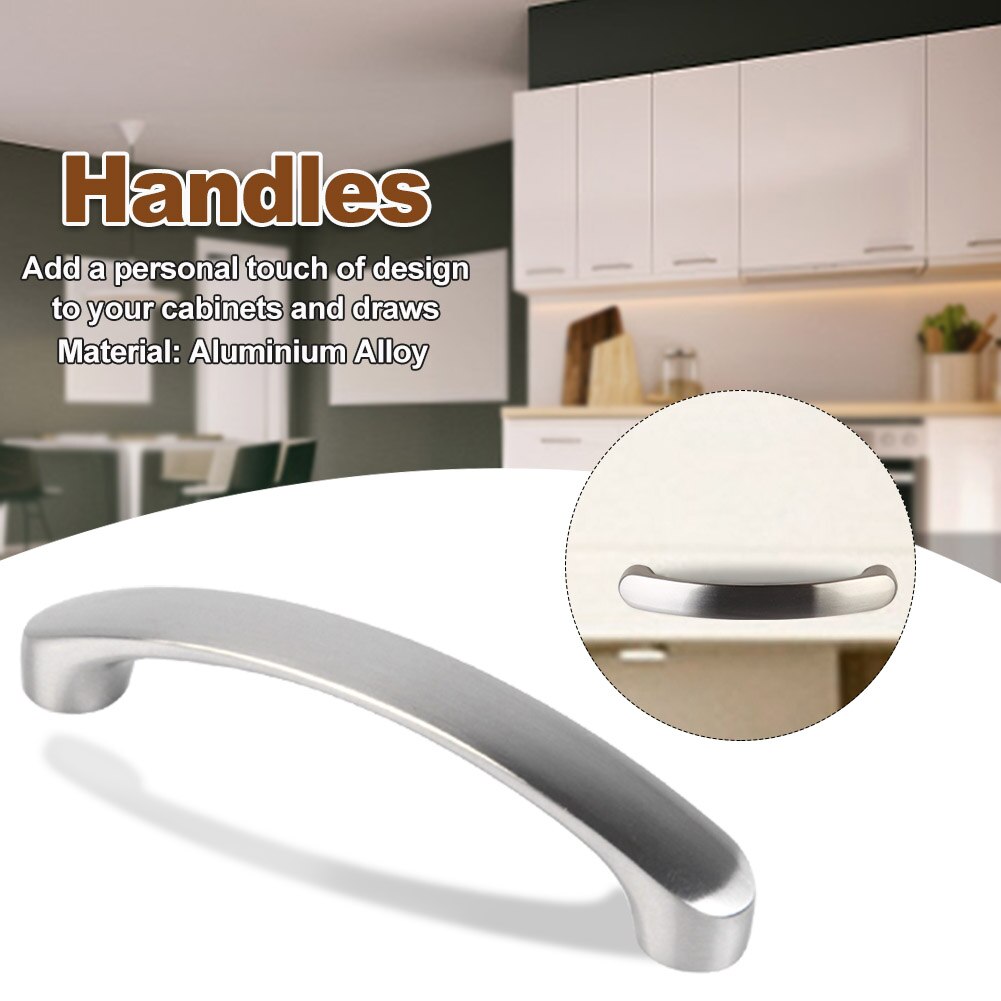 Cupboard Hardware Silver Home Modern Brushed Nickel Drawer Aluminium Alloy Cabinet Pulls Easy Install Door Handle Replacement