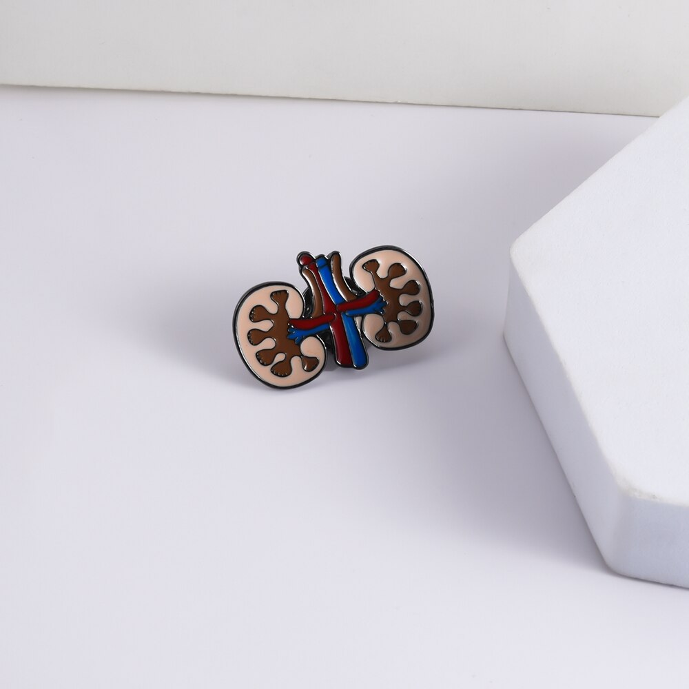 Hanreshe Medische Emaille Lung Nier Broche Pins Bloedvaten Menselijke Organen Anatomie Revers Badge Sieraden Voor Artsen Verpleegkundigen