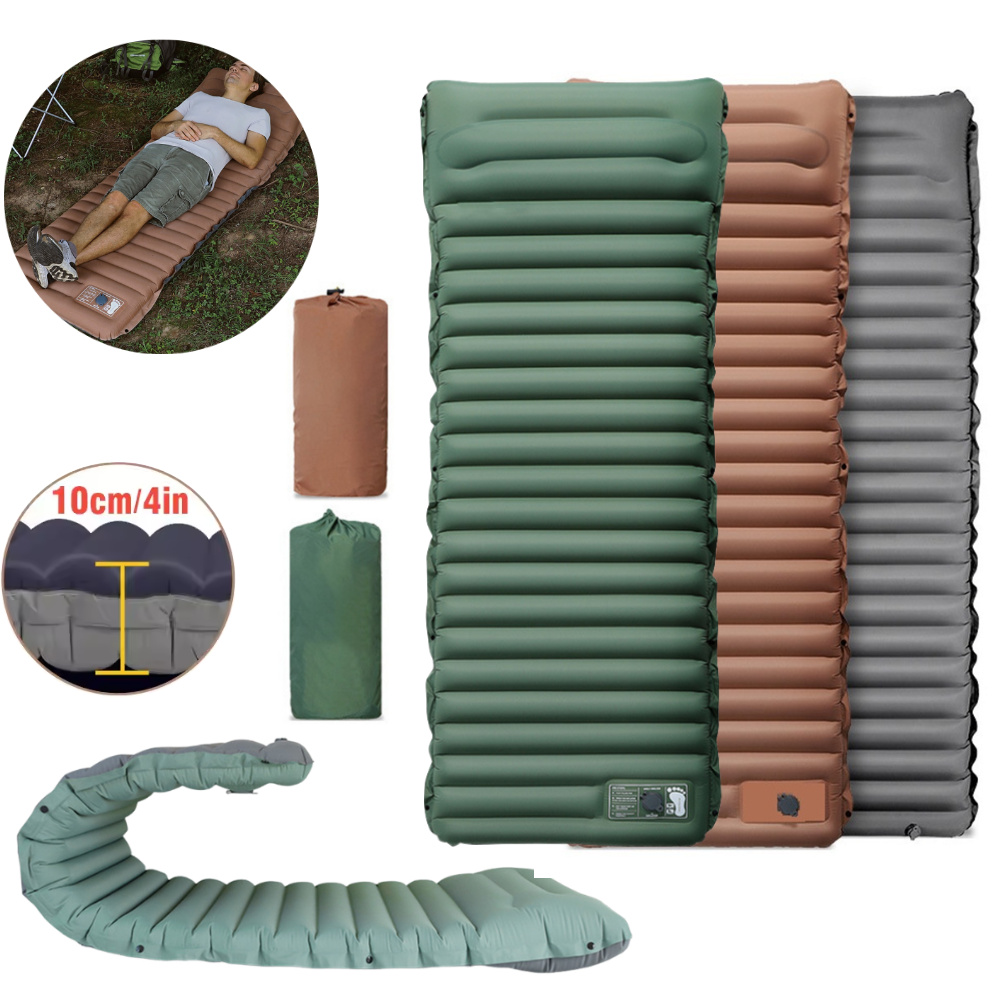 Utomhus tjockare campingmadrass vattentät sovmatta lätt luftkudde för vandring, trekking, fiske, sovunderlag