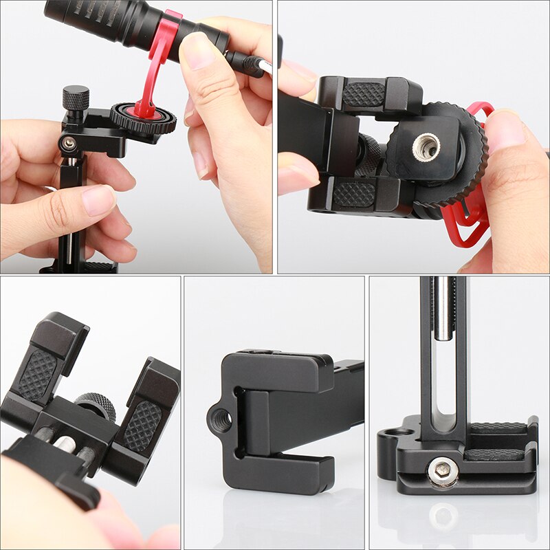 Ulanzi st -03 metal stativ adapter til iphone  x 8 plus samsung, støtte til kold sko montering rode mikrofon/led video lys