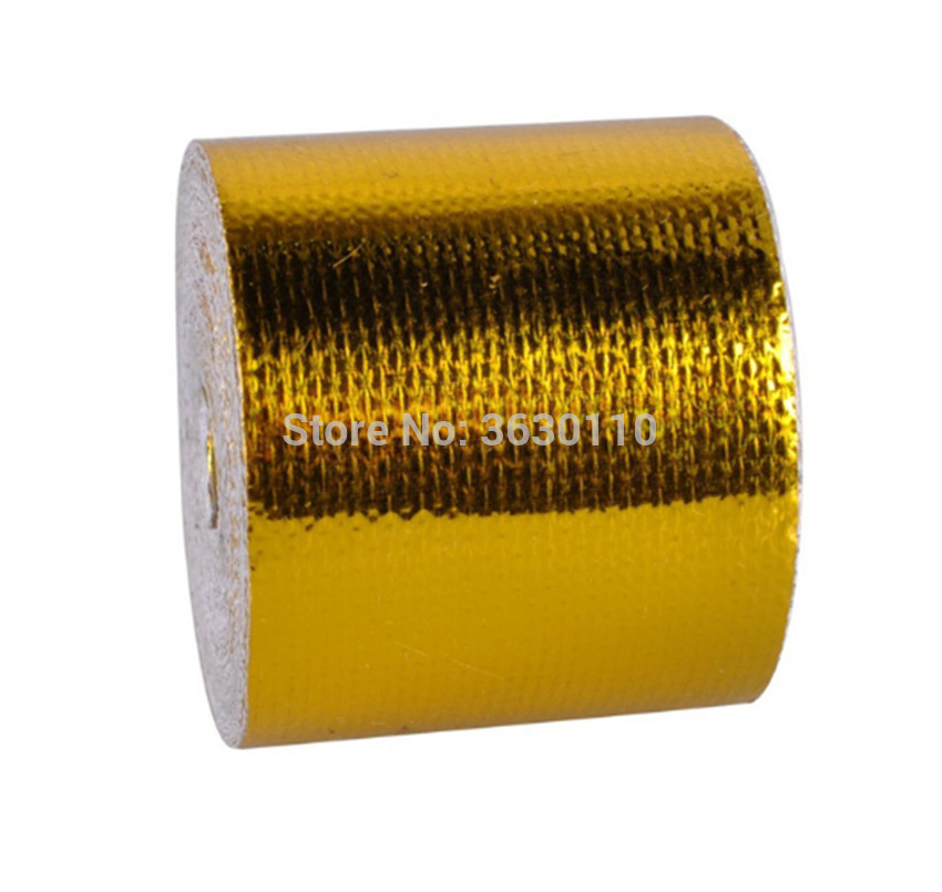 2 Inch * 5M Reflect A Gold Thermal Tape Intake Wrap Reflective Heat Barrier Self Adhesive Engine Heat Protection Resistant