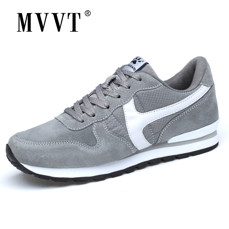 Soft Suede Leather Men Running Shoes Lifestyle Spring Men Sneakers Hard Sole Light Running Sports Shoes
