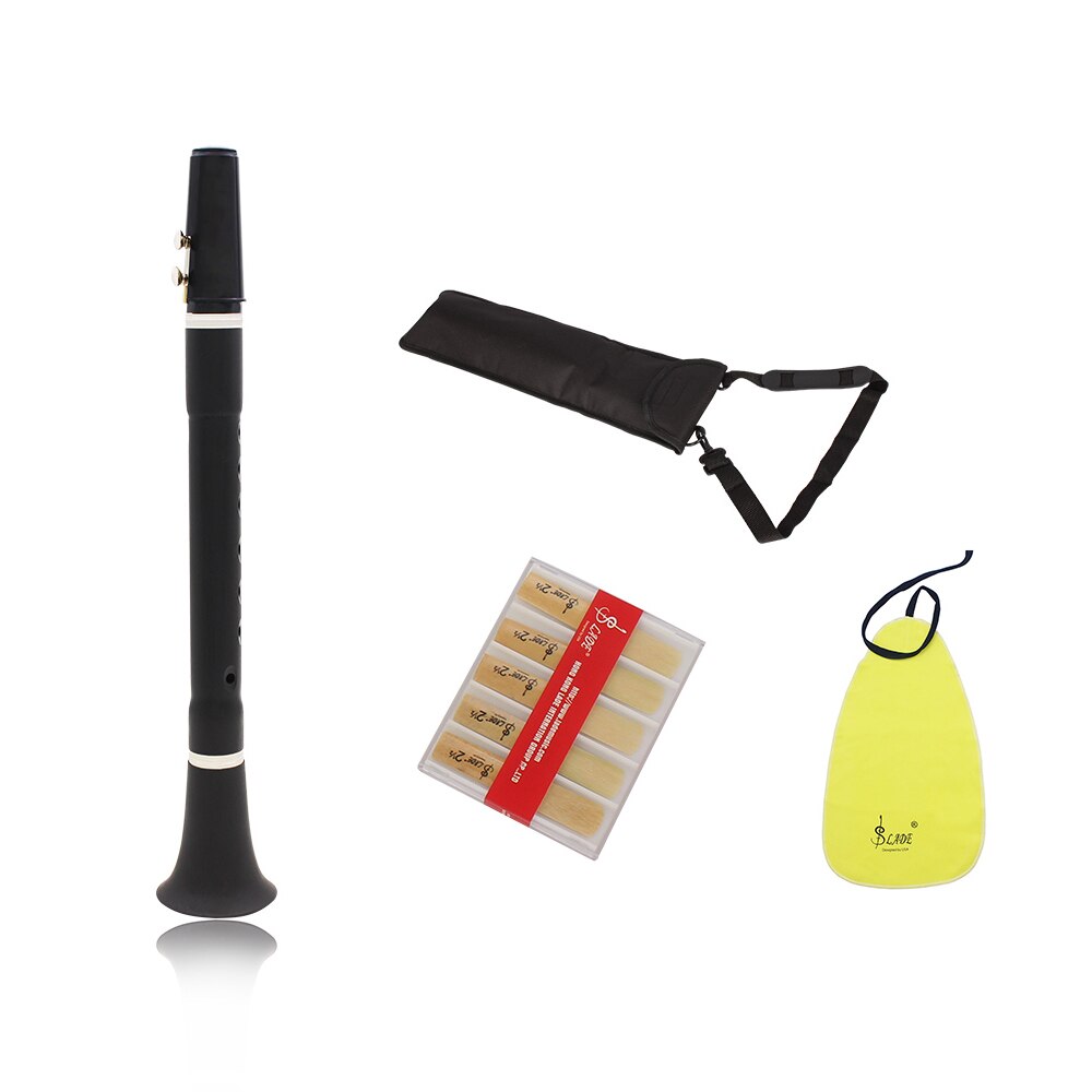 Clarinete plano LADE Mini Bb B Clarionet con paño de limpieza lengüetas bolsa de transporte instrumento de viento de madera para la práctica de principiantes