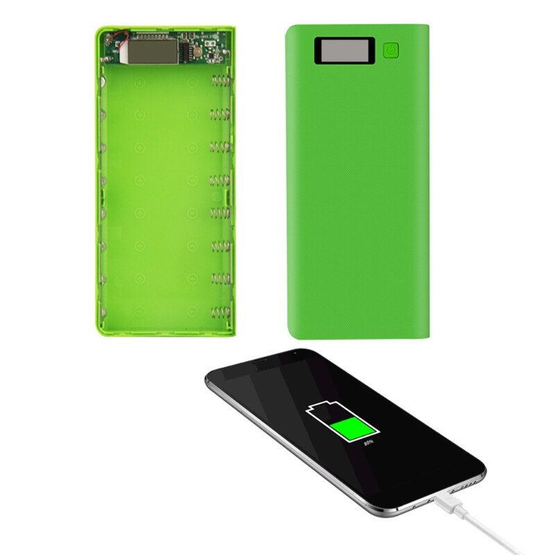 8*18650 Battery Holder Dual USB Power Bank Battery Box Mobile Phone Charger DIY Shell Case Charging Storage Case For Xiao mi