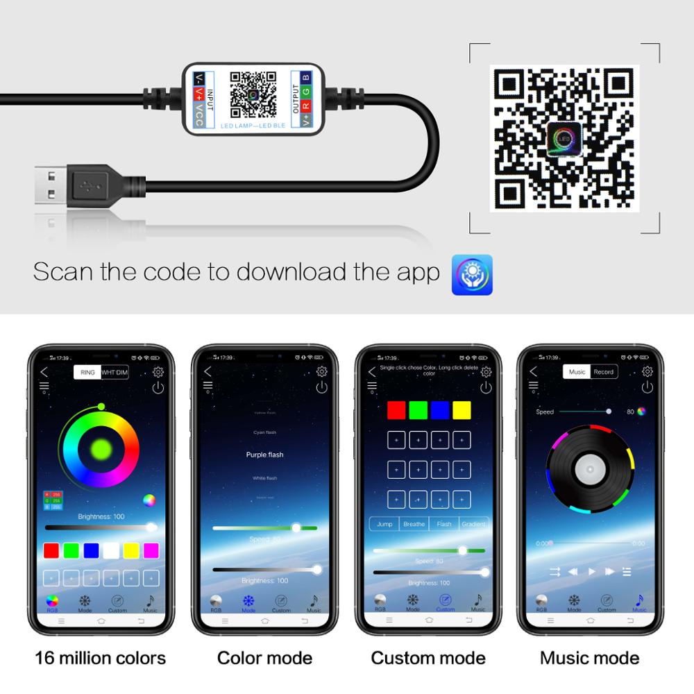 Julbelysning utomhus bluetooth led snöre trädgård års krans dekoration usb festong led ljus belysning