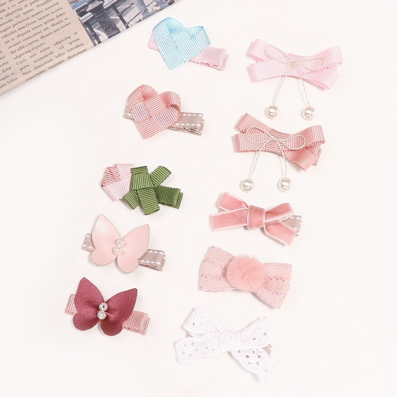 1 paio carino fiocchi cuore bambini Barrette bambino fermagli per capelli bambini neonate clip di capelli Mini anatra accessori copricapo fatti a mano