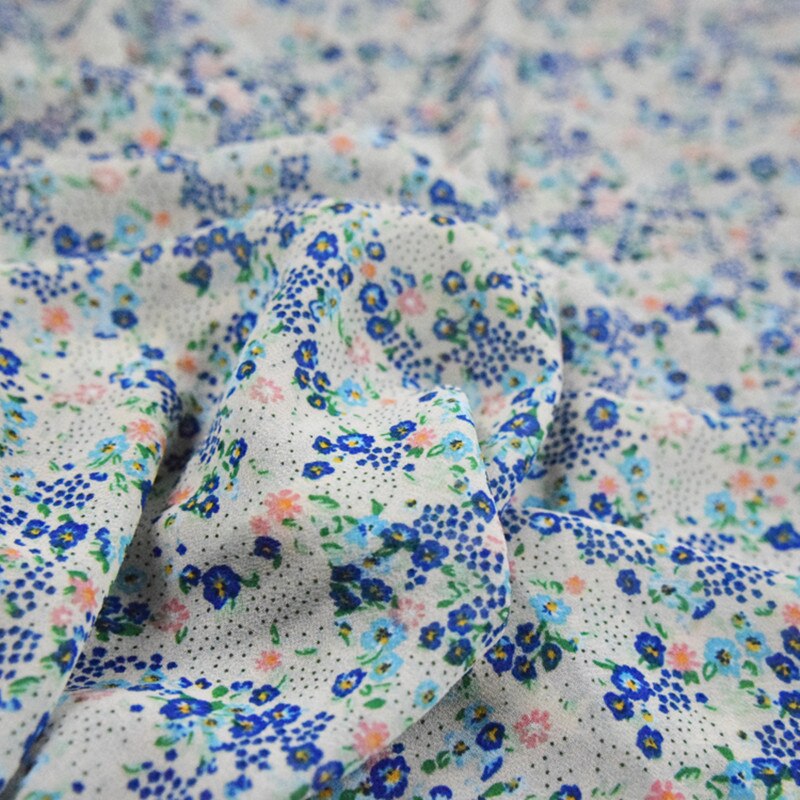 Tela de Chifón con flores para vestido de mujer, morado de media Metro, novedad de verano, Material de ropa, T1583