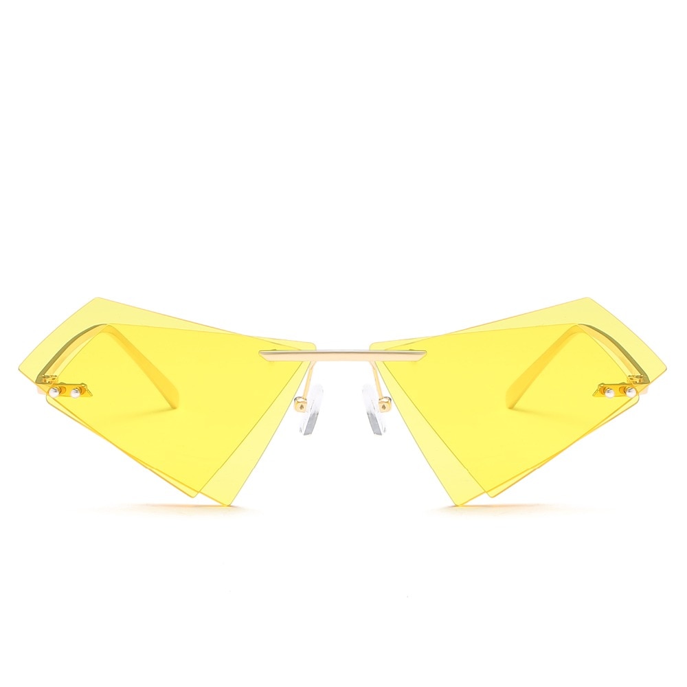 Unique Triangle Frame Night Vision Driving Glasses For Women Yellow Eyeglasses Brand lunettes de vision nocturne 7763CJ