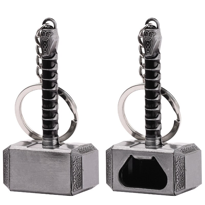 1pcs Hammer Shaped Beer Bottle Opener Portable Keychain Metal Tools Infinity Thanos Gauntlet Soda Glass Caps Remover Openers: B1 Silver