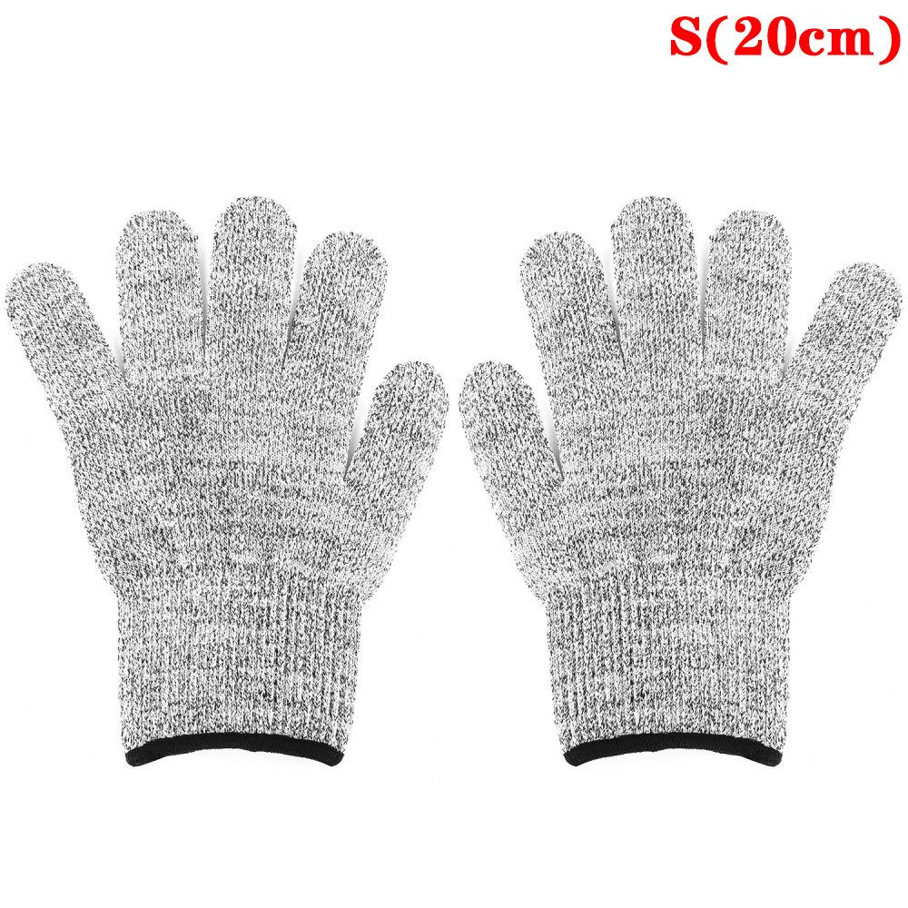 Cut Resistent Gloves Level 5 Protection Anti-cut Golve Gray HPPE Wearable Durable Kitchen Glove Winter Warm Safety Work Gloves: Size A