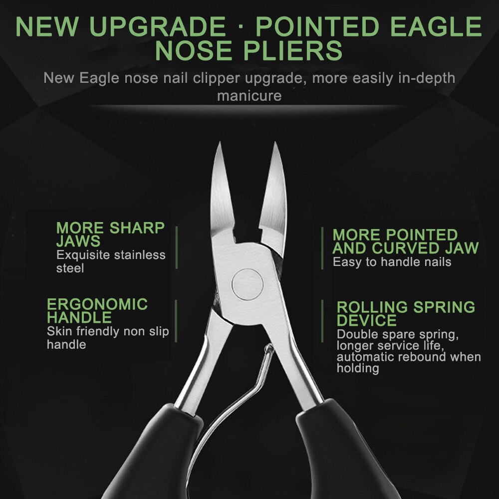 Pinzas para cortar las uñas de los dedos, fórceps para cortar las cutículas, instrumentos de cuidado de los pies para manicura y pedicura