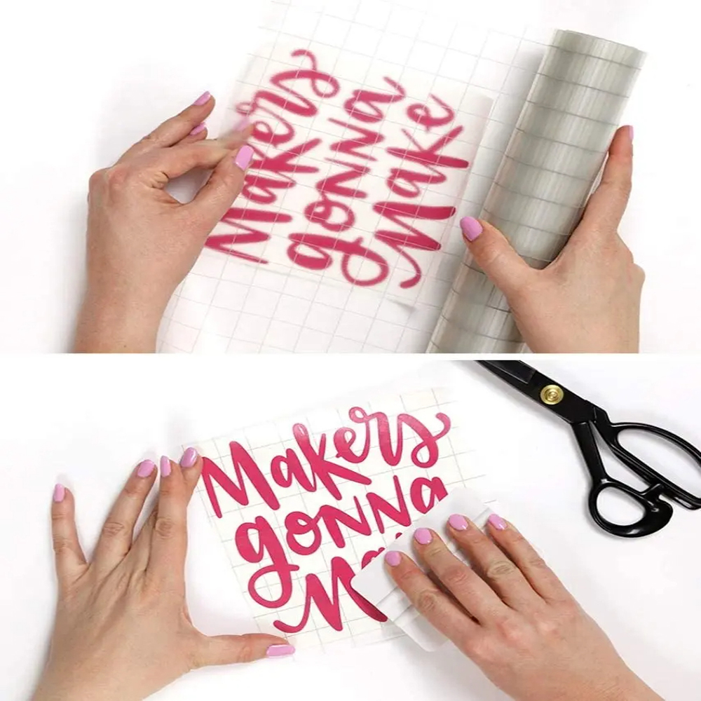 30.5cmx150cm Clear Vinyl Application Tape 2 color Alignment Grid for Car Wall Craft Art Decal Transfer Paper Tape Adhesive DIY