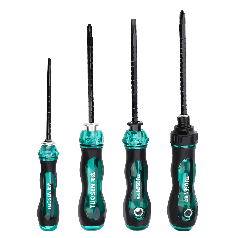 Telescopic Screwdriver Ratcheting Screwdriver Repair Tool Multifunctional Dual End Slotted Cross Magnetic Screw Driver Hand Tool