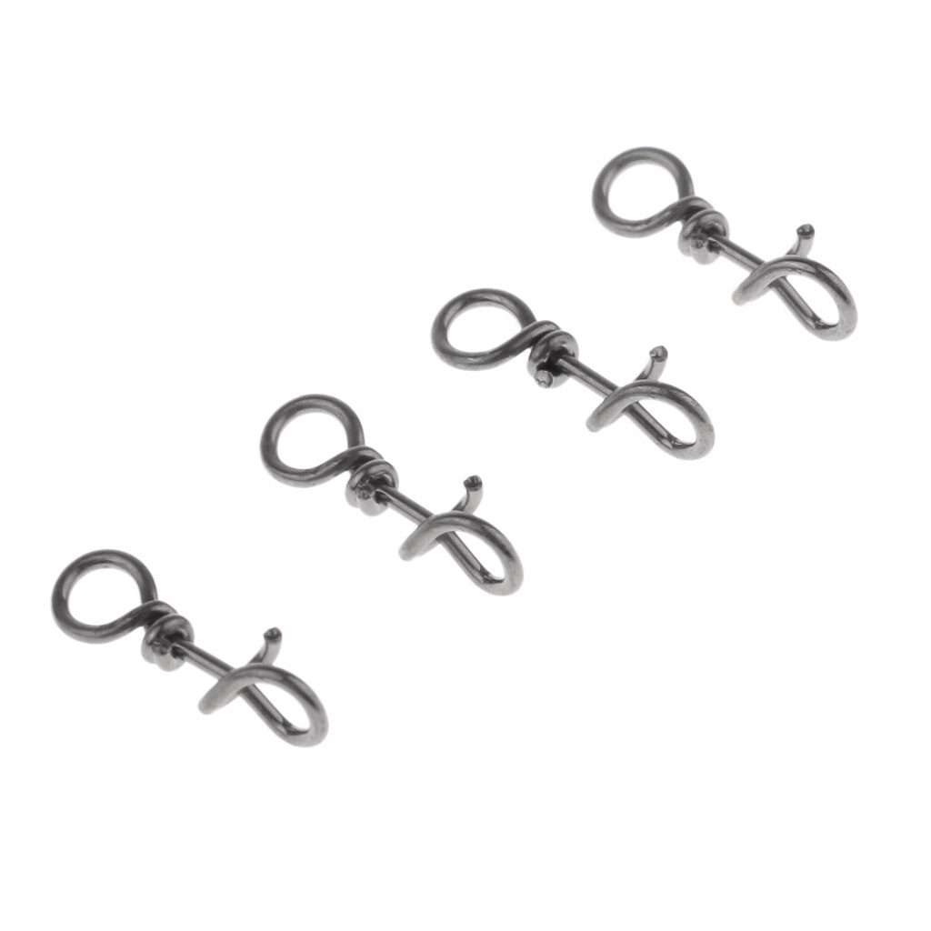 Set of 50Pcs Stainless Steel Fast Lock Fishing Fastach Clip Swivel Connector Fishing Accessories
