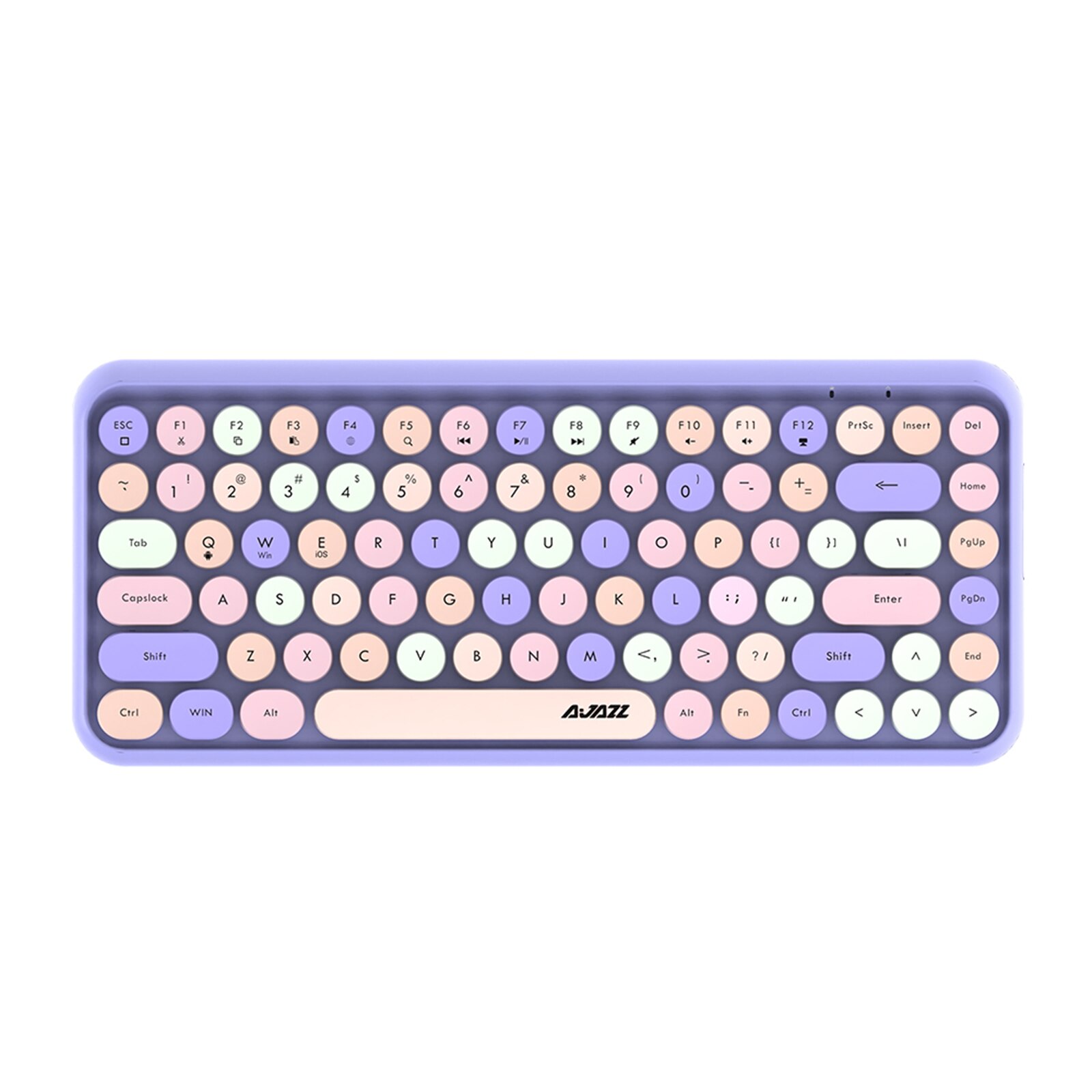 Ajazz 308I 308I Mini 84-Key Retro Ronde Keycaps Bluetooth Toetsenbord Mini 84-Key: Purple Base