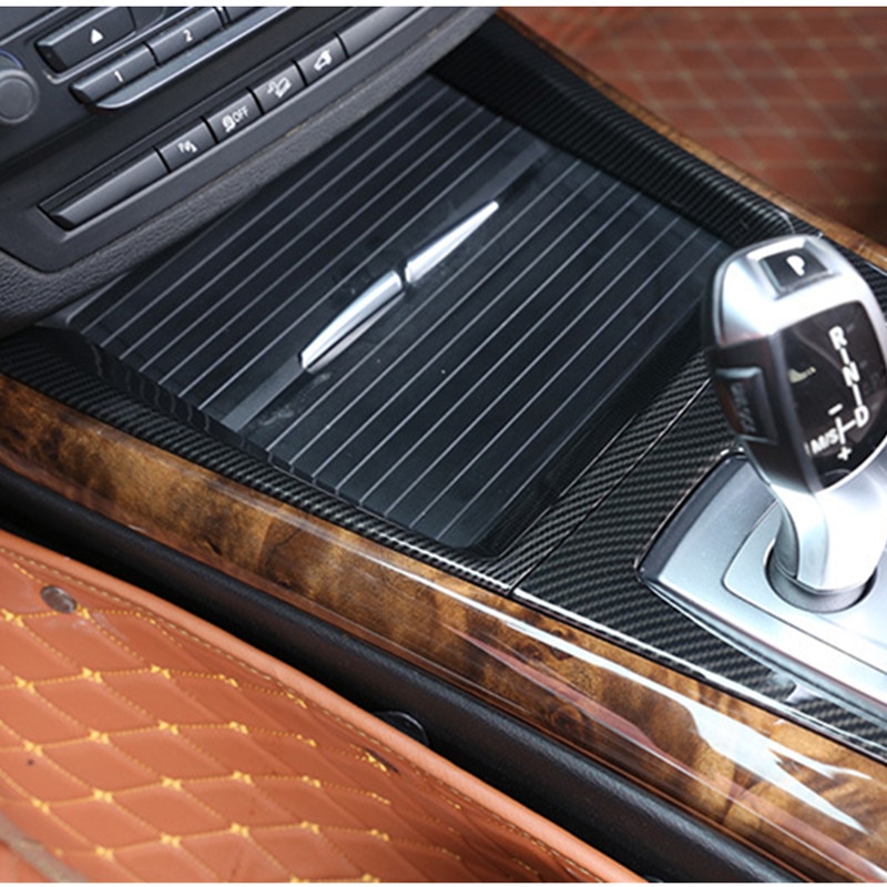 Consola Central Soporte para vasos cubierta de marco decorativo embellecedor para BMW X5 E70 accesorios interiores de Color de fibra de carbono