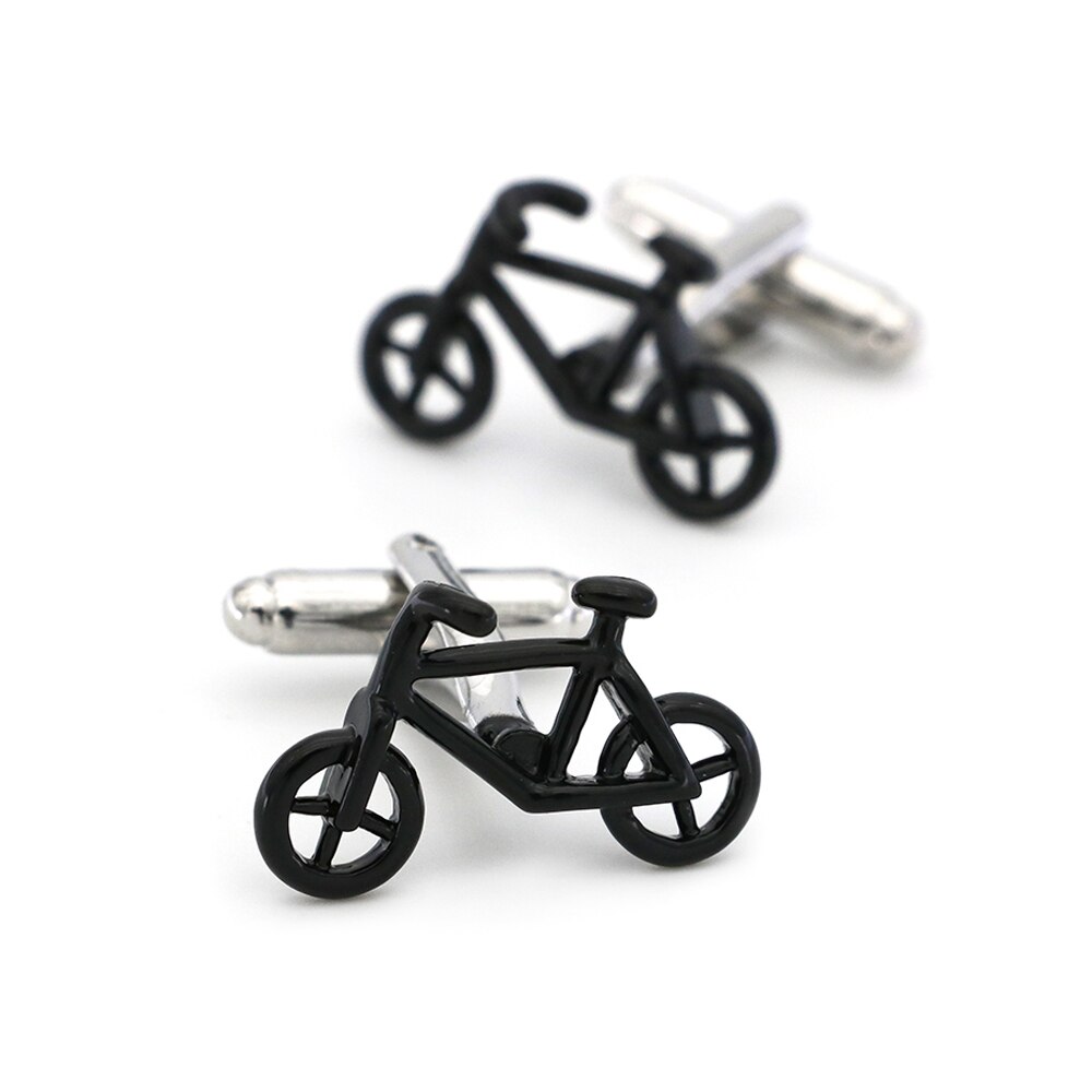Heren casual fiets manchetknopen messing materiaal zwarte kleur nieuwe fiets manchetknopen & detailhandel