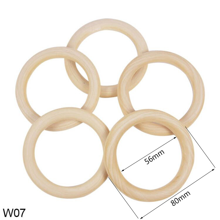 Anillos de madera sin terminar, varios tamaños, anillos circulares de madera Natural de Color sólido para joyería artesanal de macramé, aros de madera decorativos
