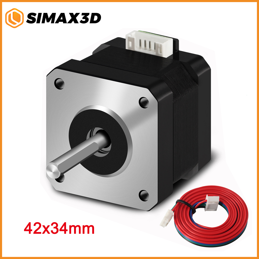 SIMAX3D 3D Printer Part Stepper Motor 17HS3401S 34mm 1.3A 28N.cm 4-lead 42 Motor Nema17 Stepper Motor for DIY 3D Printer CNC XYZ