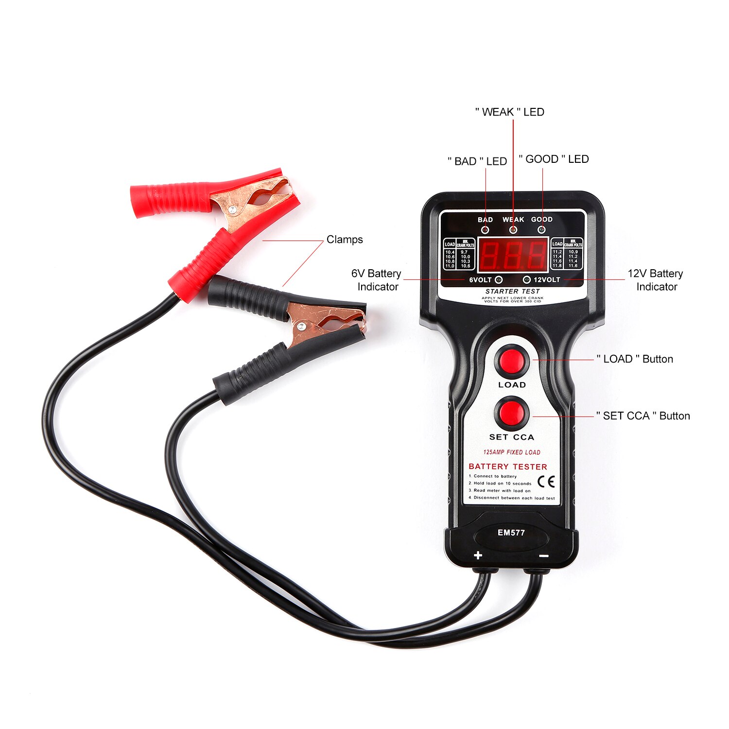 Car Digital Battery Tester Battery Load Checker Charging Voltage Test Tool Car Battery Voltage Universal Tester Fault Diagnosis