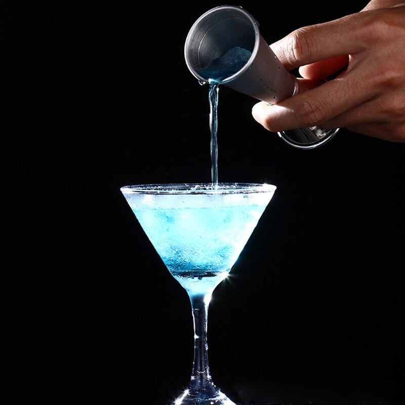 Jigger-Barra de cóctel de acero inoxidable, vaso medidor de doble espíritu para Bar en casa, herramienta de Bar de