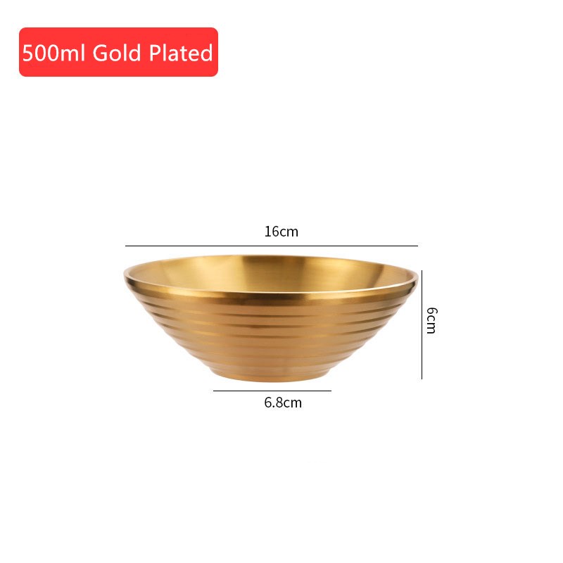 304 Stainless Steel Ramen Bowl Rice Salad Noodle Soup Bowl Golden Home Restaurant Food Serving Dish Pickled Cabbage Large Bowl: Blue