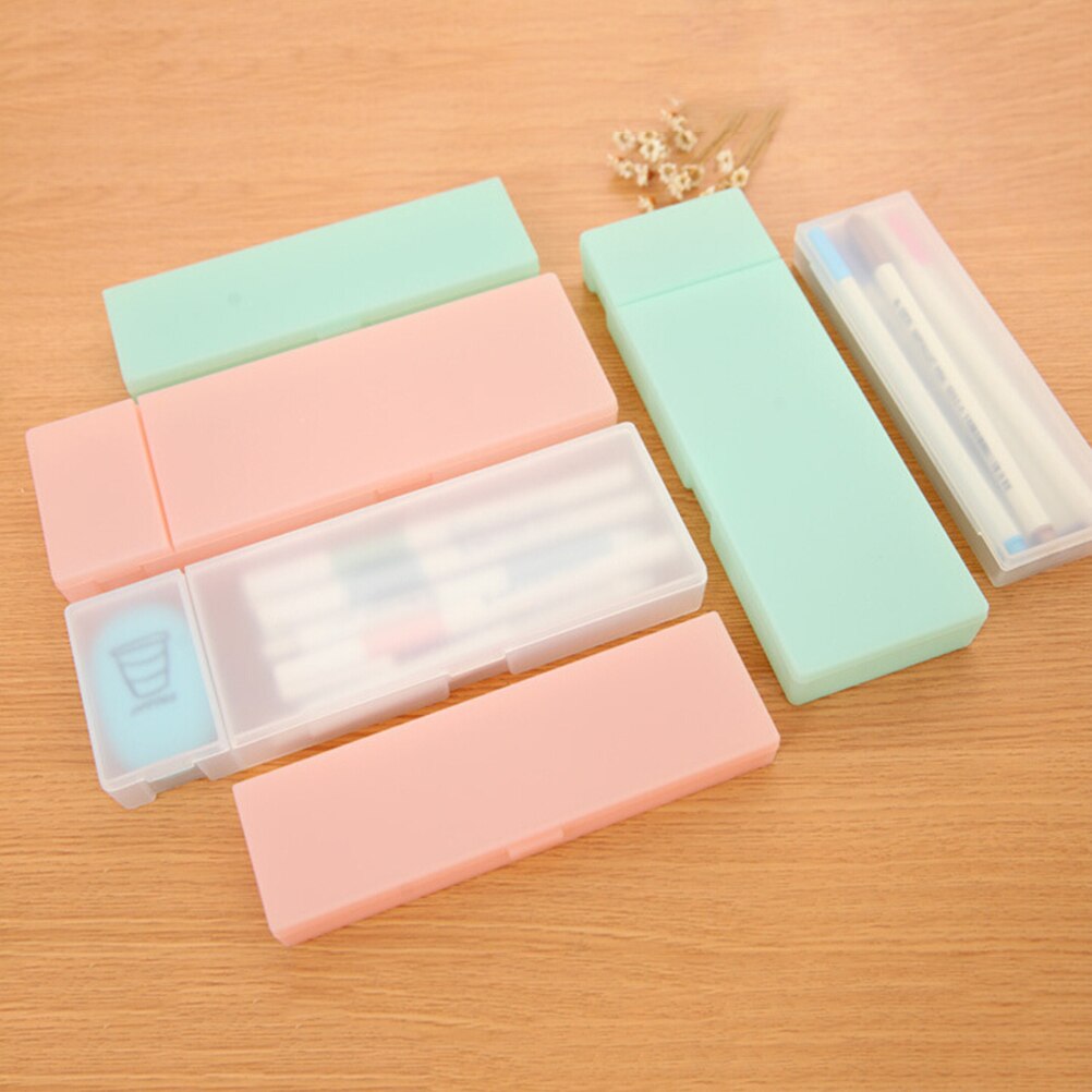 Grappig Pp Plastic Transparante Eenvoudige & Praktische Mooie Pen Box Coin Tassen Makeup Box