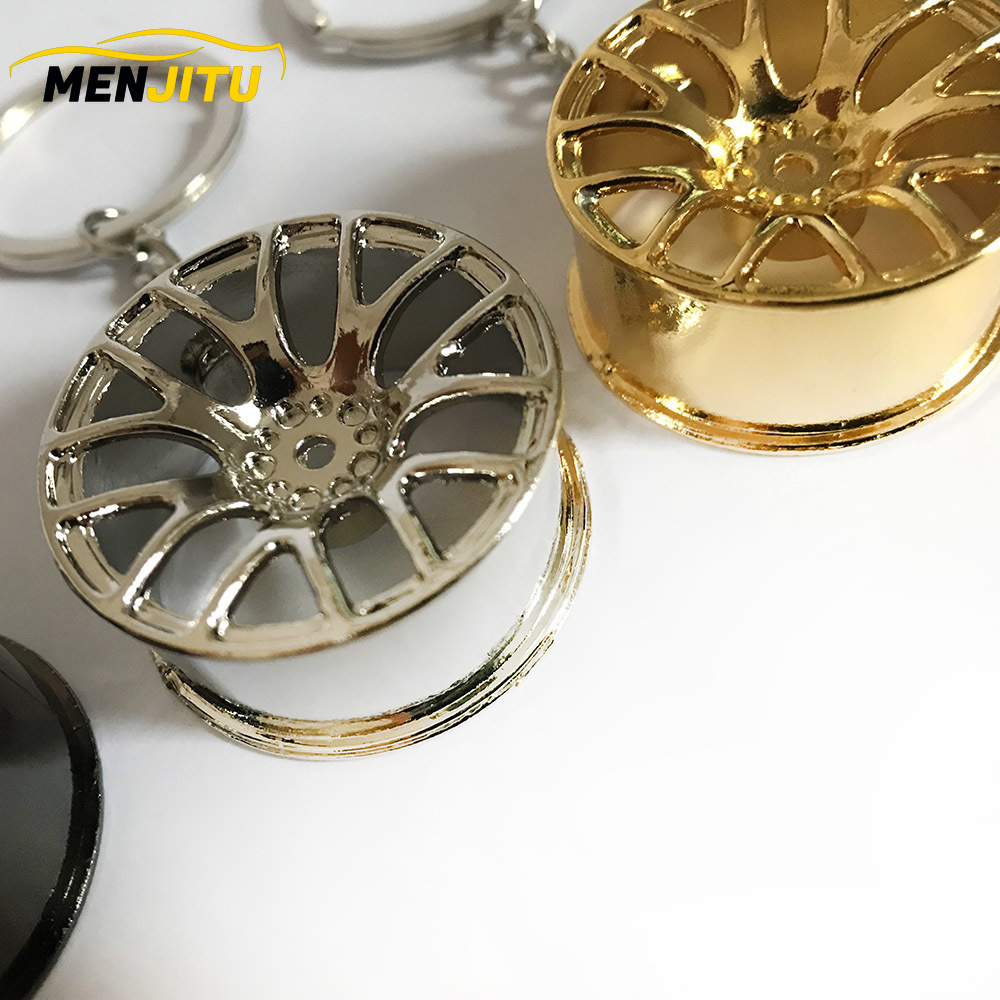Llaveros de llanta negra para coche, llaveros Turbo Nos, llavero de metal con freno, rueda de discos, llavero concentrador, accesorios para coche