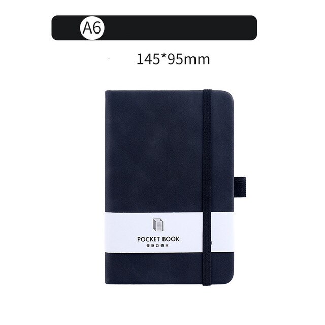 A6/A7 Simple Pocket Notebook Mini Notepad Portable Diary Book Agenda Planner Time Management Stationery Office School Supplies: Black-A6