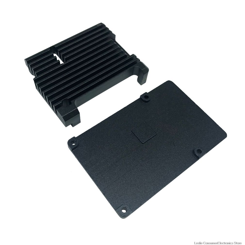 Raspberry Pi 4/3 Aluminum Case with Dual Cooling Fan Metal Shell Black Enclosure for RPI Raspberry Pi 4B/3B/3B+: C