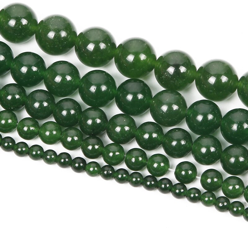Glat natursten grøn taiwan kalcedon jade rund løs spacer perle til smykkefremstilling armbånd halskæde diy 4/6/8/10/12mm: 4mm-  ca. 90 stk