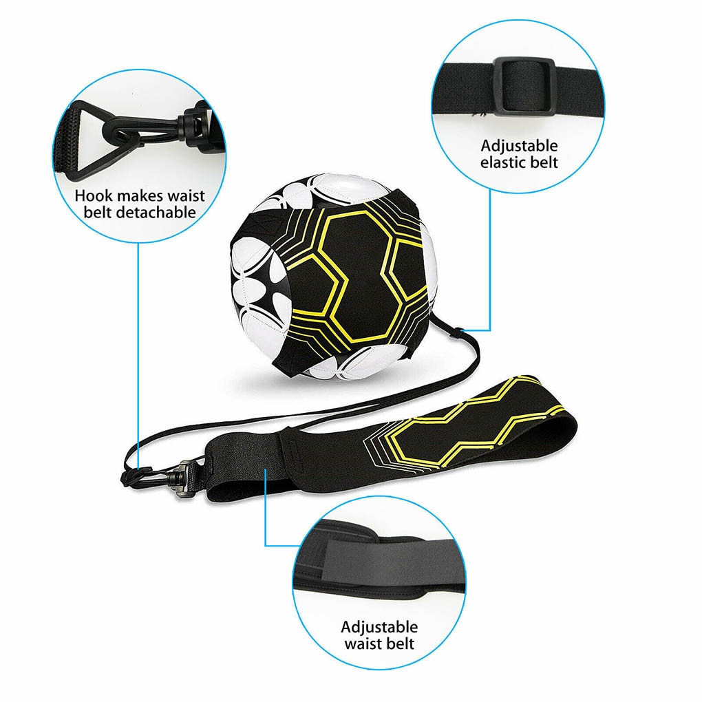 Children Kids Soccer Training Sports Assistance Adjustable Soccer Football Kick Trainer Ball Elastic Belt Training Equipment
