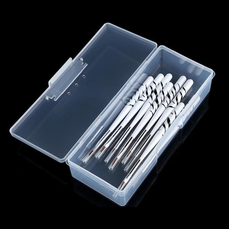 Caja de almacenamiento rectangular de plástico transparente para herramientas de uñas, broca, pinzas, pinceles, limas, almacenaje para utensilios de maquillaje, 1 Uds.
