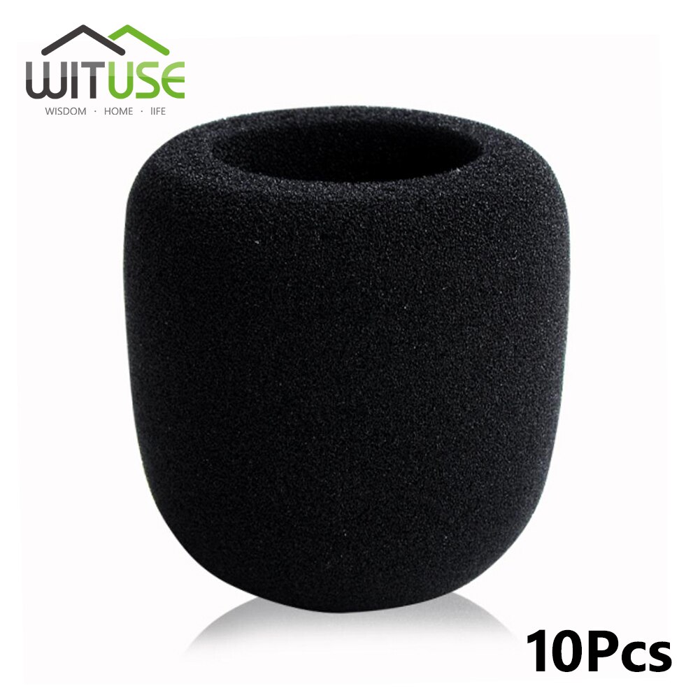 10 pçs/lote portátil sem fio microfone de estágio pára-brisas espuma mic capa karaoke dj esponja filtro vento escudo venda quente: Black