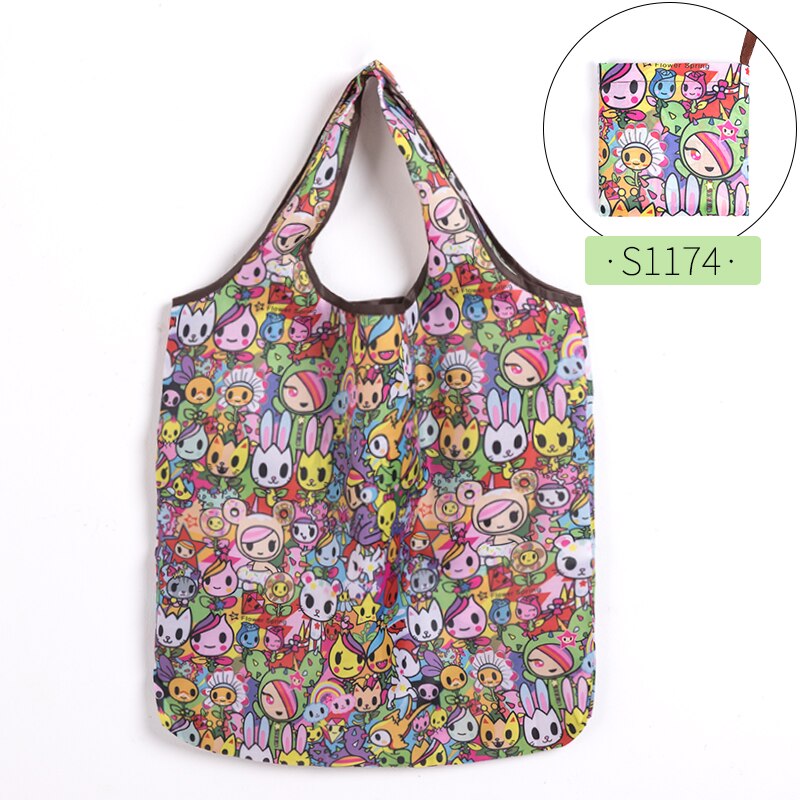 Ecologische Nylon Shopping Tassen Herbruikbare Wasbare Opvouwbare Kruidenier Bag Lichtgewicht Zware Shopper Handtas