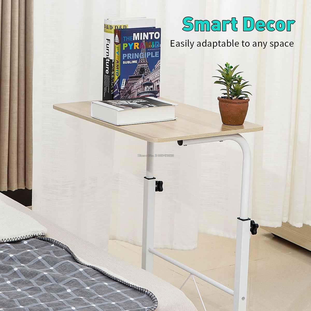 Removable Computer Desk Table Adjustable Portable Laptop Stand Desk Rolling Bedside Sofa Laptop Notebook Table Home Furniture