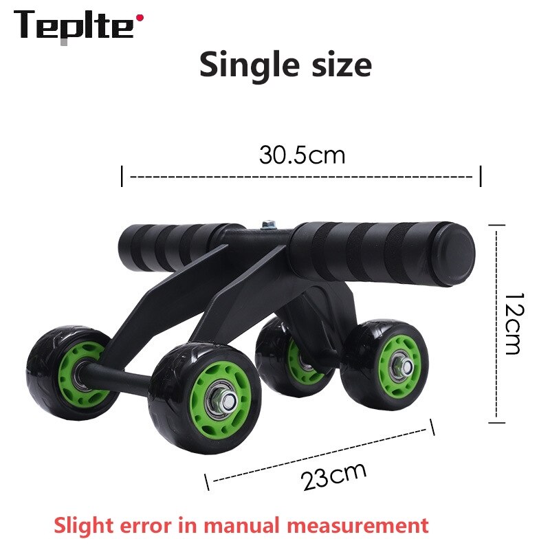 AB Roller 4 Wheel Power Abdominal Wheel Roller Trainer For Workout Fitness Gym Exercise Body Building
