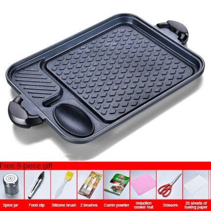 Barbecue Plate Korean Style Maifan Stone BBQ Pot Without Oil Fume Outdoor Picnic Non-Stick Cooker Iron Plate BBQ Plate: NO-12