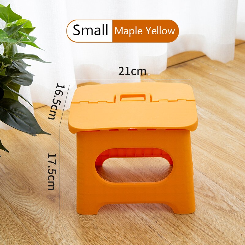 Folding stool home folding chair portable outdoor travel simple kitchen seat home space saving living room furniture strong: Yellow small