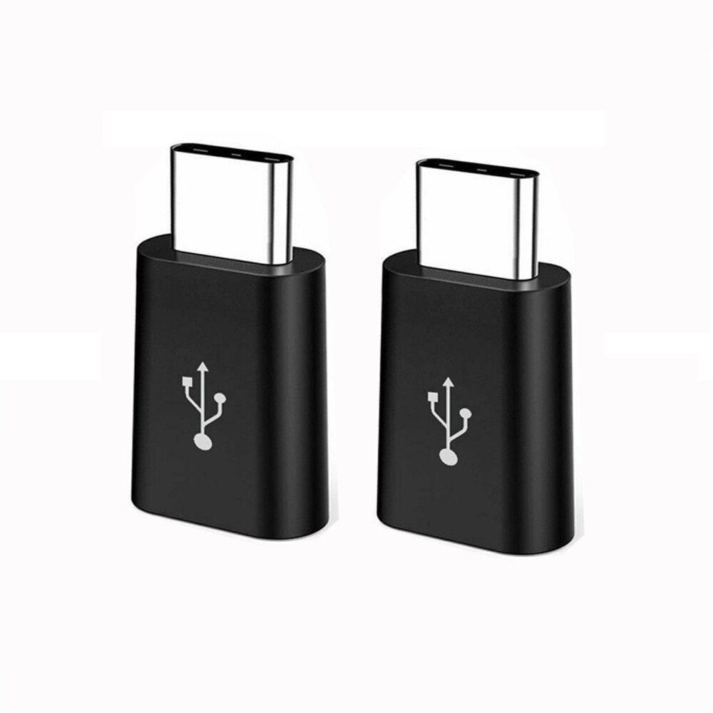 Android Micro USB Adapter USB Female Naar Type-C Connector Male Adapter Converter Micro-B Naar USB-C connector Oplaadkabel: blackx5pcs