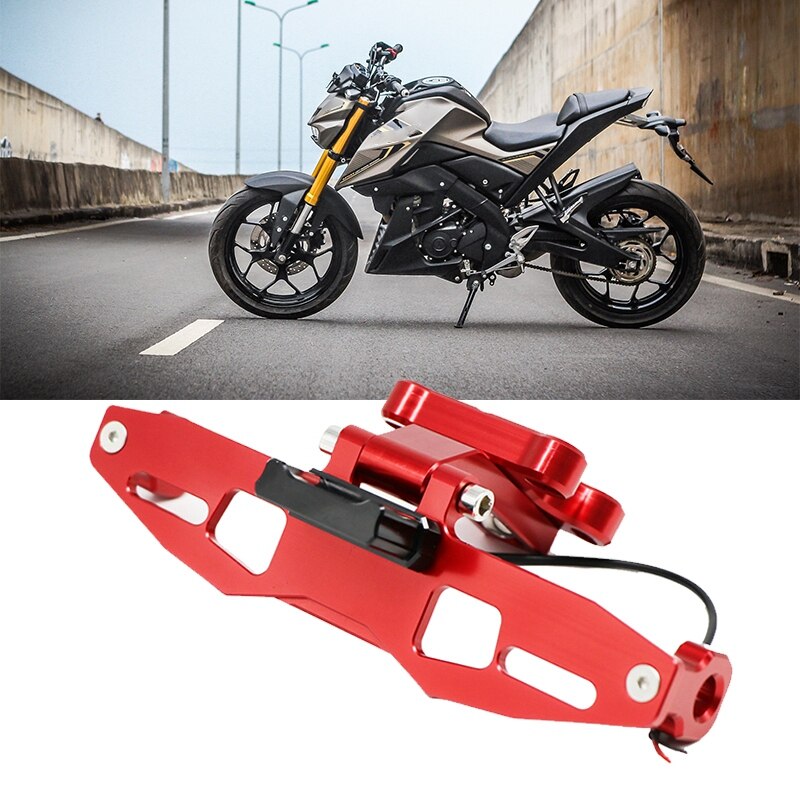 Soporte de placa de matrícula para motocicleta soporte de montaje de luz LED para Yamaha TFX150 Z125: Red