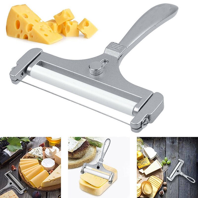 Aluminum Alloy Cheese Slicer Adjustable Thickness Cheese Butter Cutter with Wire for Soft and Semi-Hard Cheeses Kitchen Gadgets: Default Title