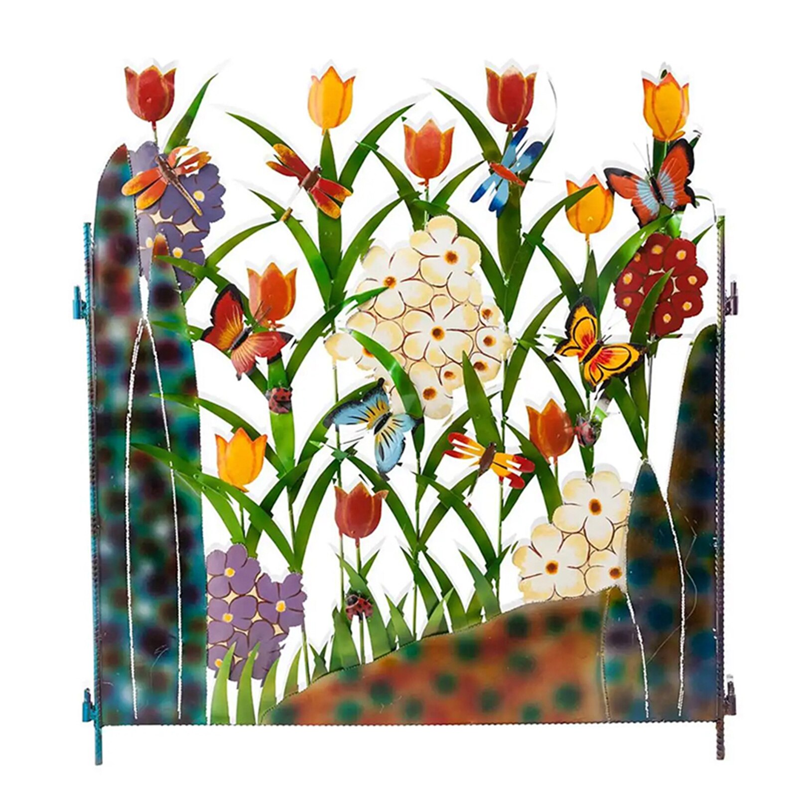 Pali da giardino barriera ornamenti in miniatura per recinzione artigianato in ferro battuto multicolore per decorazioni esterne per cortile terrazza: B