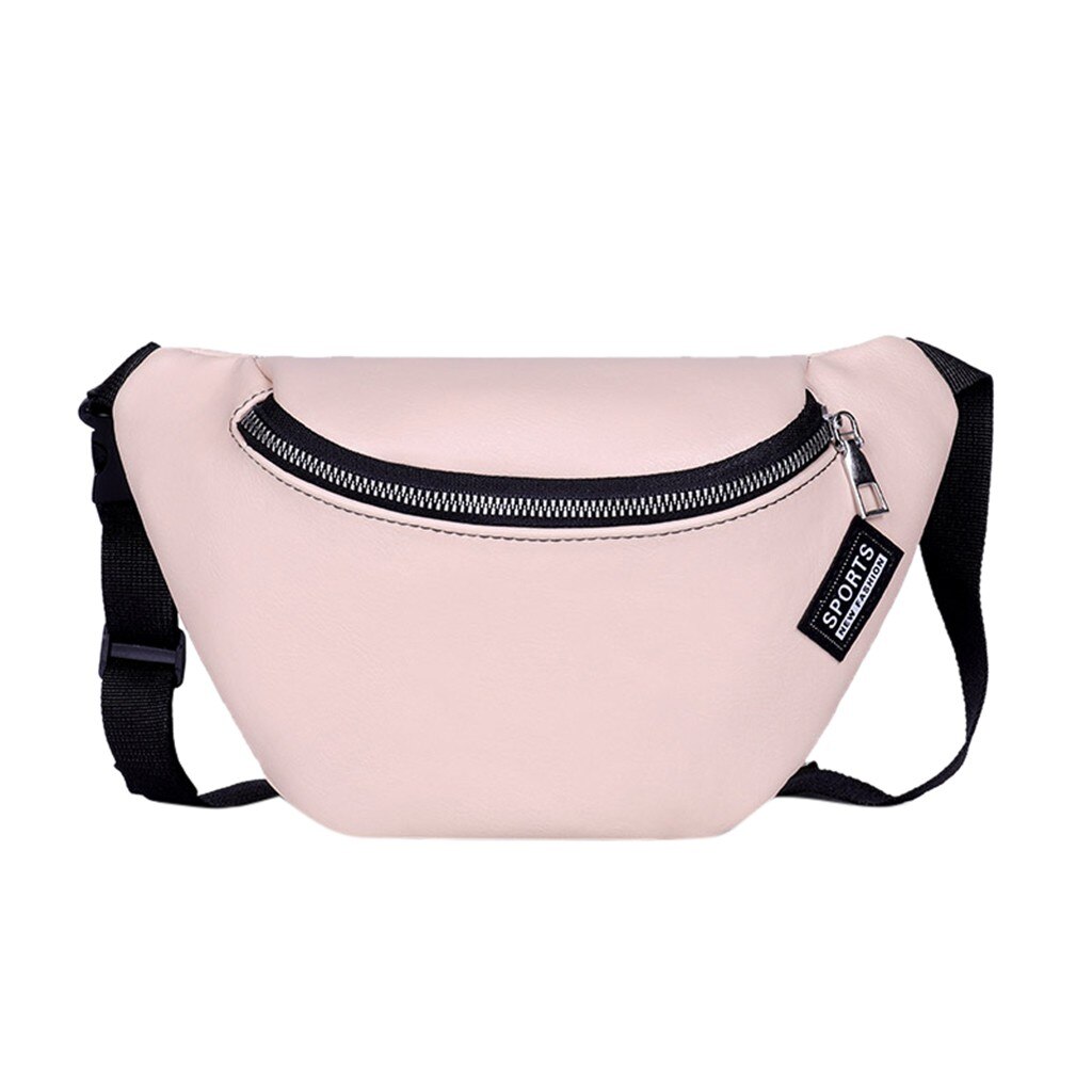 Womens Waist Bag Fanny Pack Solid PU Bag Belt Purse Chains Female Zipper Small Purse Phone Key Pouch Chest Bag: S